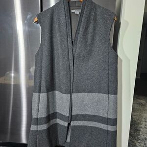 Vince Charcoal Open Front Vest